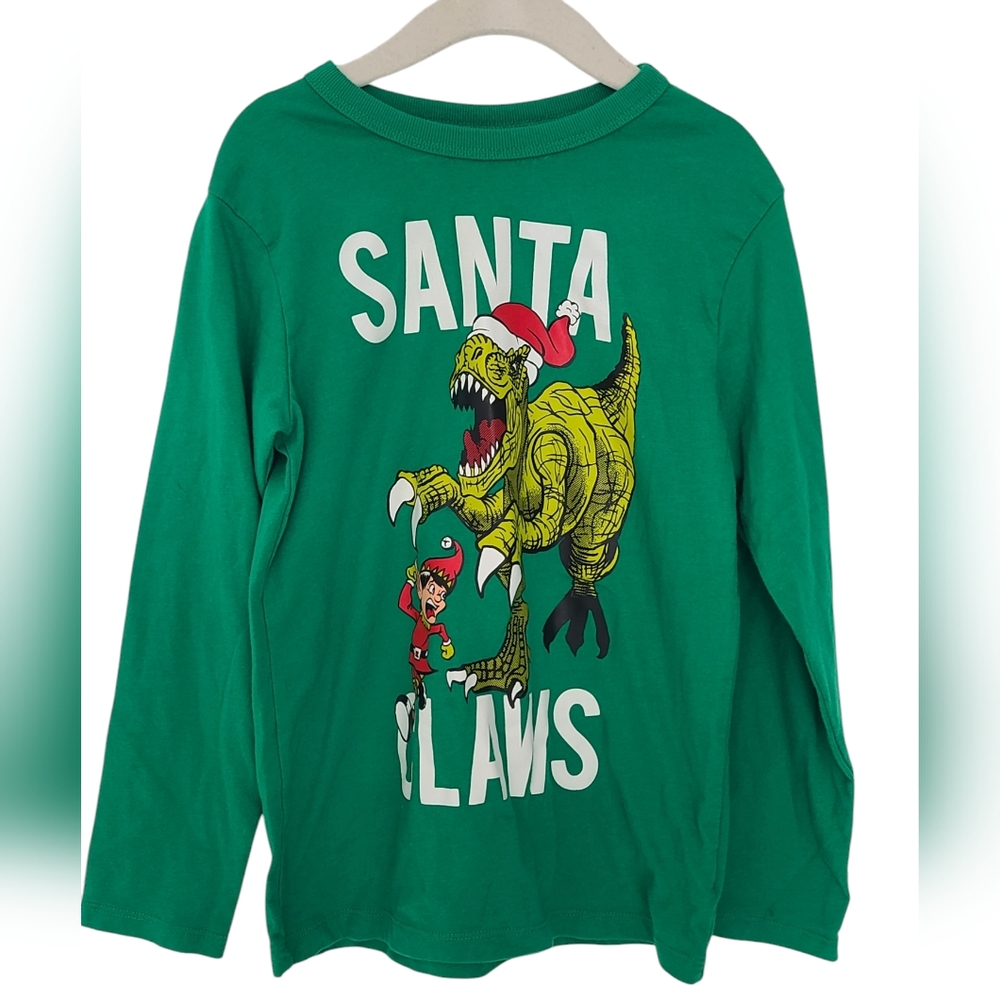 The Children's Place Boys Long Sleeve Christmas Dinosaur T-shirt Size S (5/6)